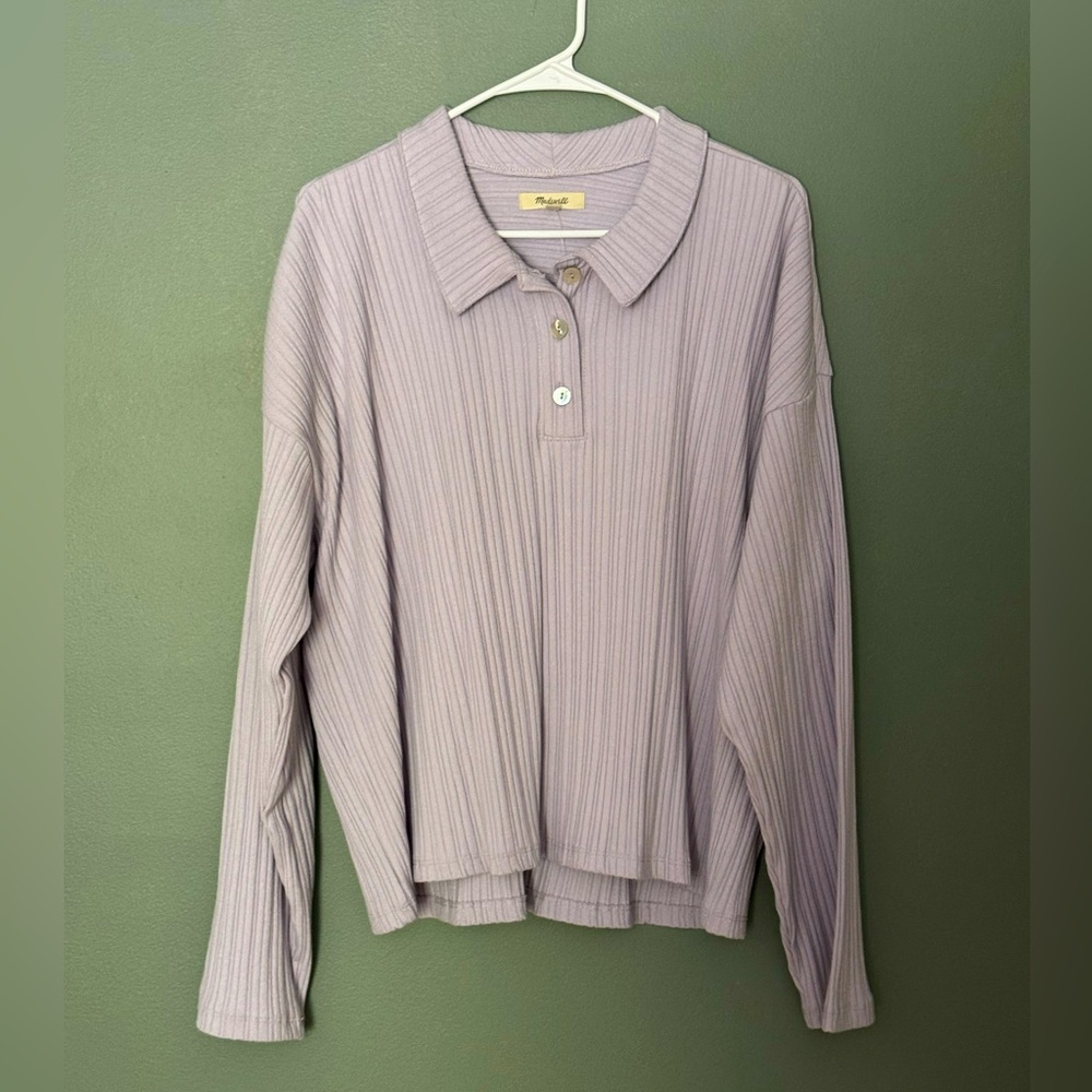 NWT Madewell Lavender Knit, Ribbed Top, size XL